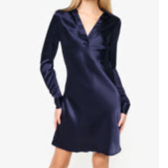 NWT toulouse silk mini dress navy Size Small